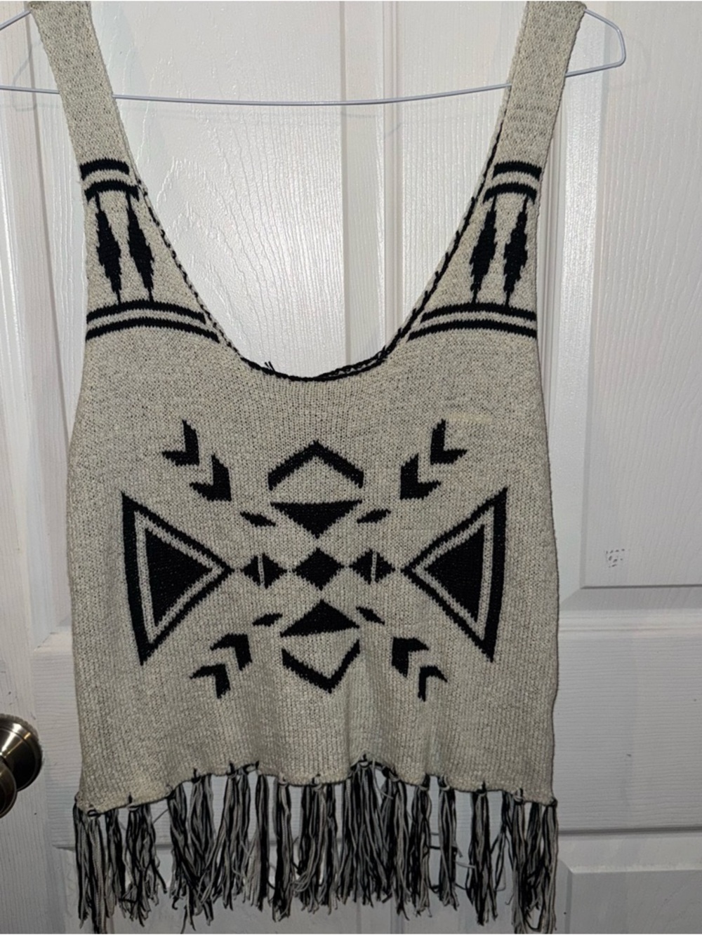 AMOLI Black & Cream Knit Sweater Tank Top